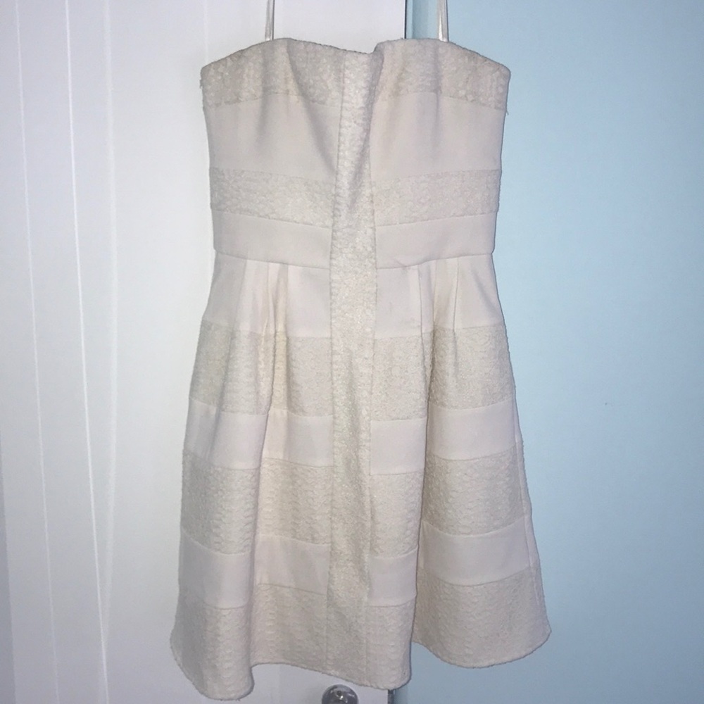 Strapless BCBG ivory lace dress